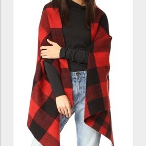 Madewell reversible buffalo cape scarf 100% wool